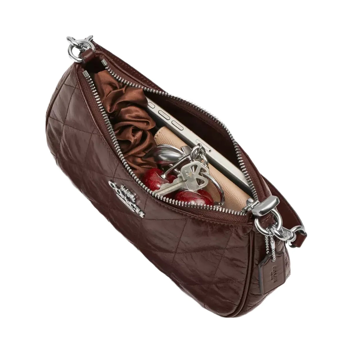 Coach Teri Shoulder Bag With Quilting in Silver Maple