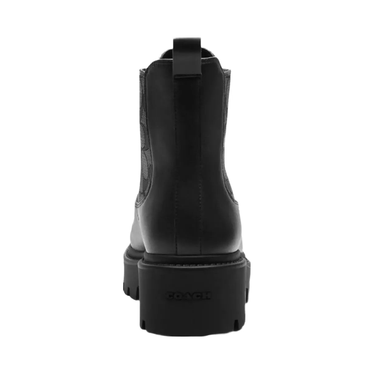 Coach Women's Lucy Chelsea Boot With Signature Polyester Black