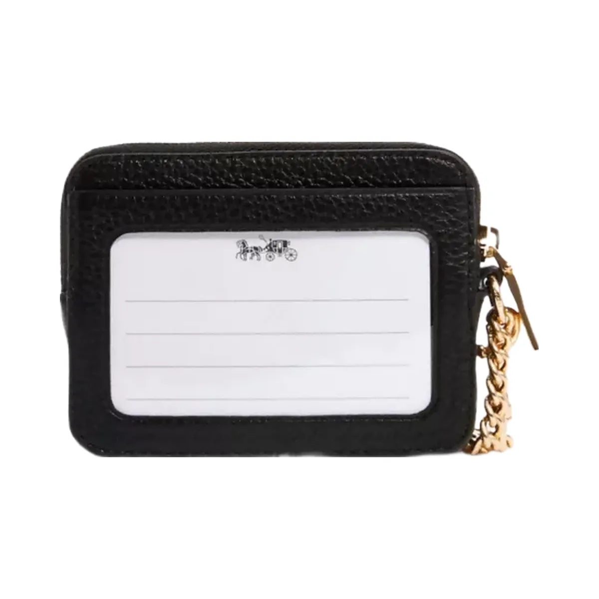 Coach Zip Card Case in Gold Black