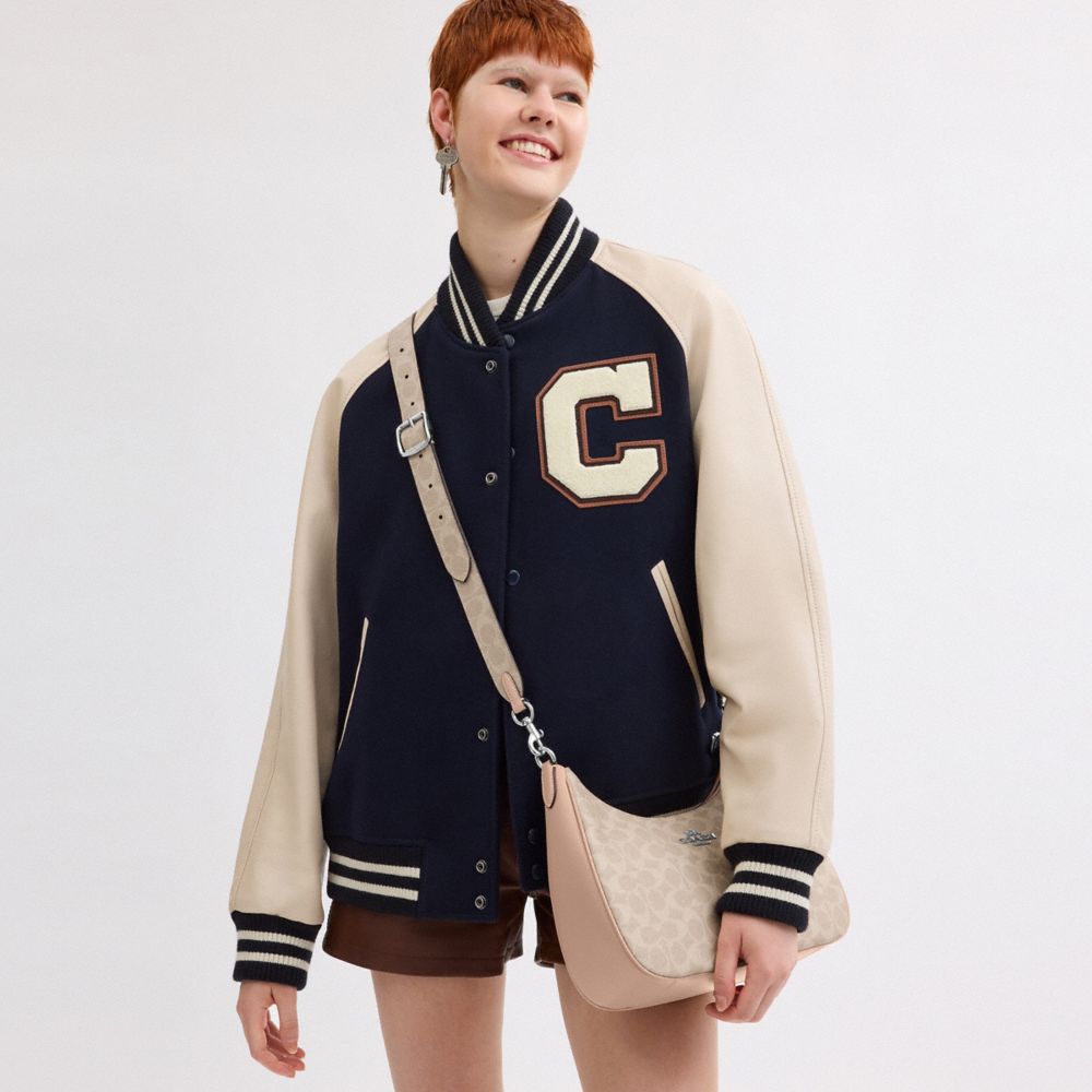 Coach Reversible Strap In Signature Canvas Silver Sand Taupe