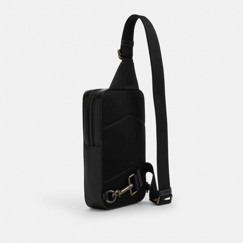 Coach Sullivan Pack In Signature Canvas Gunmetal Charcoal Black