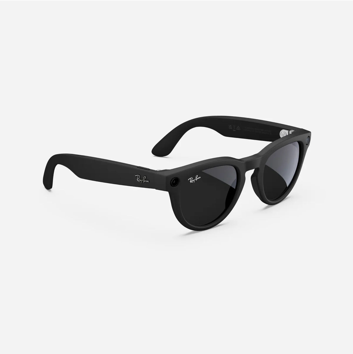 Black Ray-Ban Wayfarer sunglasses with dark lenses on a white background.