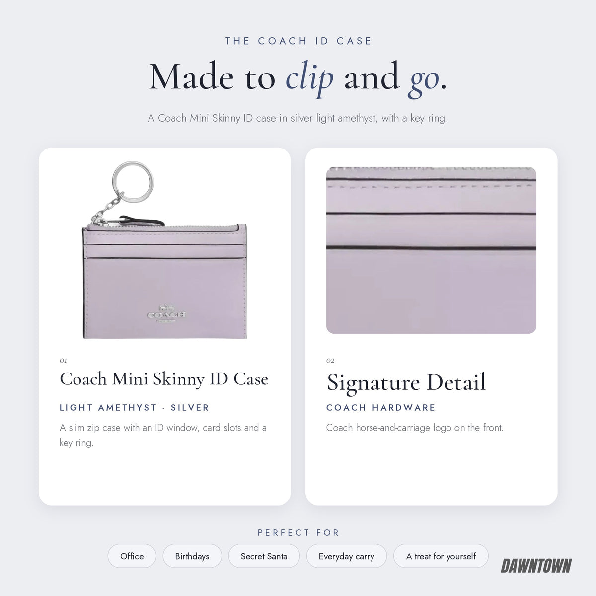 What's inside — Coach Mini Skinny Id Case in Silver Light Amethyst