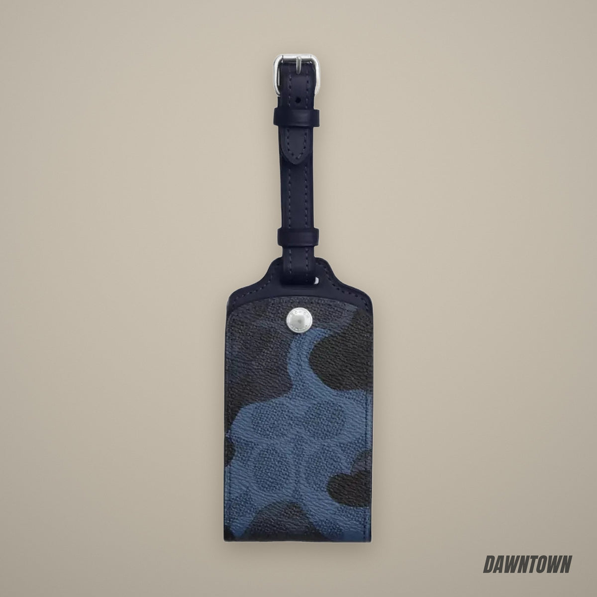Coach Luggage Tag In Signature Camo Print in Silver Blue Multi