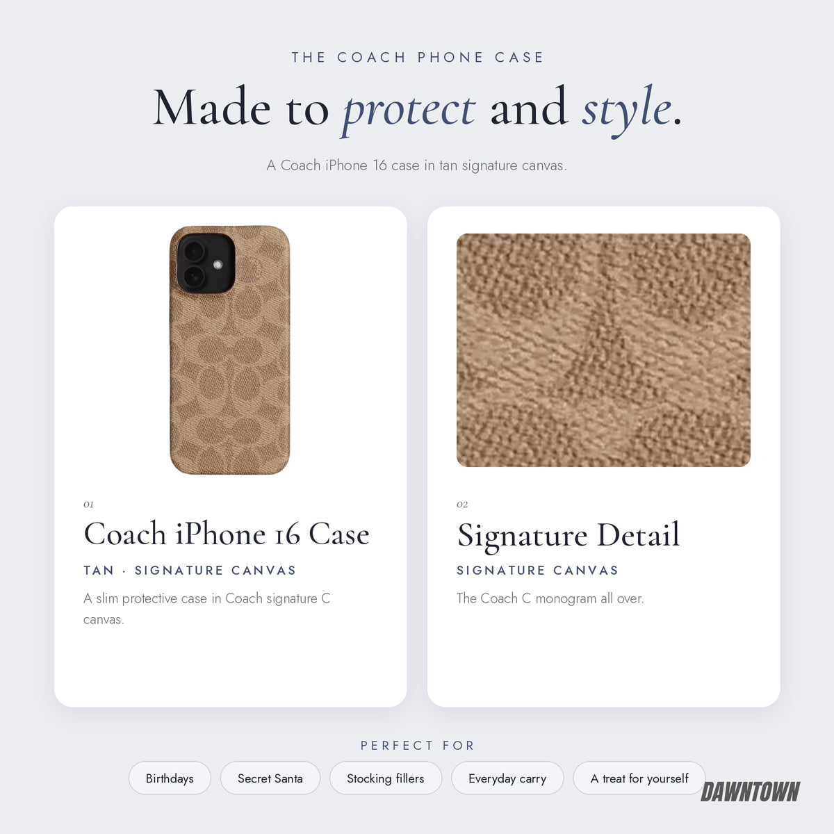 What's inside — Coach iPhone 16 Case In Signature Canvas in Tan
