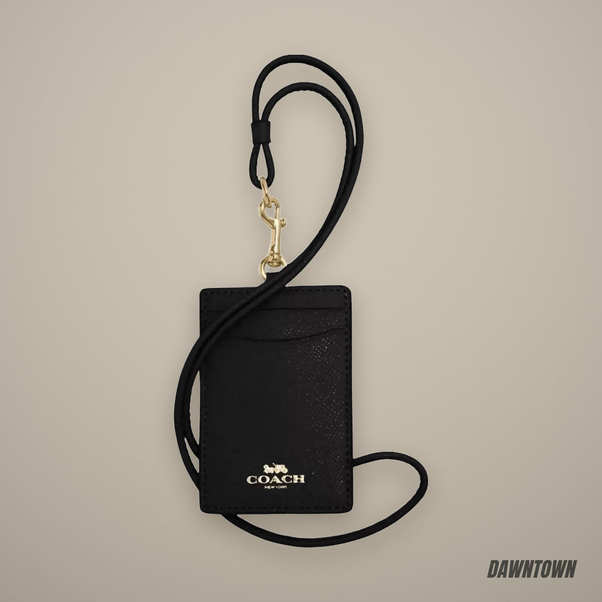Coach Id Lanyard in Gold Black