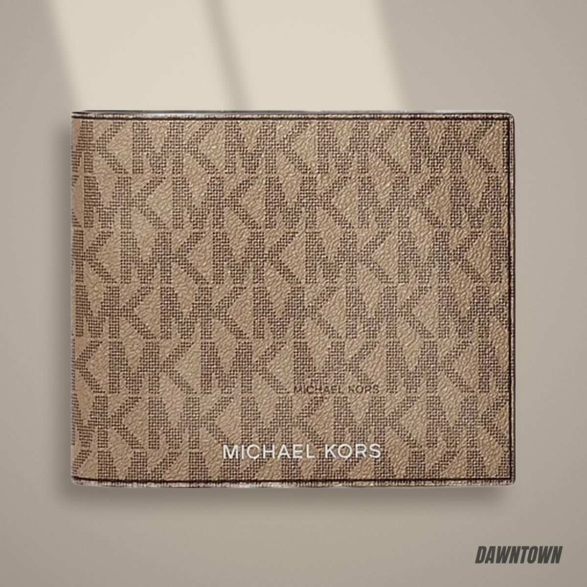 Lifestyle — Michael Kors Cooper Logo Billfold Wallet With Passcase Camel