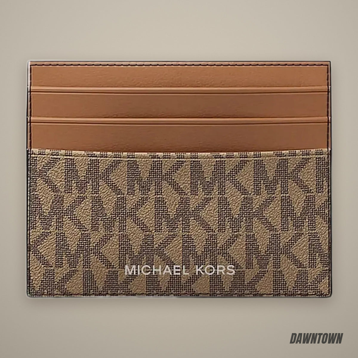 Michael Kors Cooper Signature Logo Card Case Camel