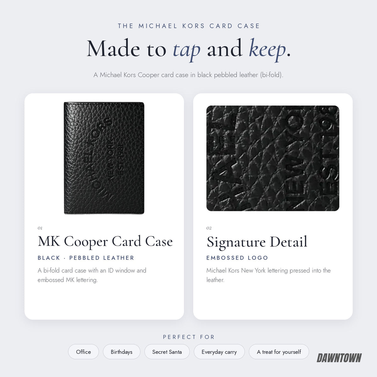 What's inside — Michael Kors Cooper Pebbled Leather Bi-Fold Card Case Black