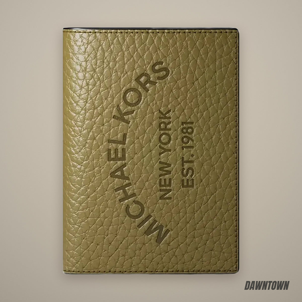 Michael Kors Cooper Pebbled Leather Bi-Fold Card Case Oregano