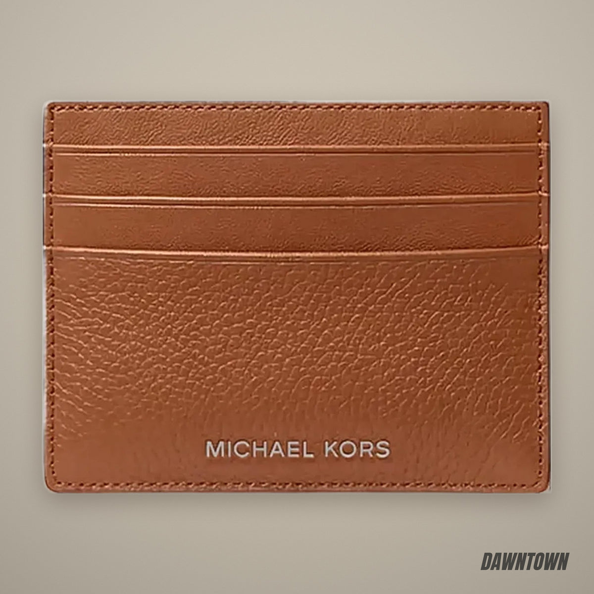 Michael Kors Cooper Pebbled Leather Card Case Luggage