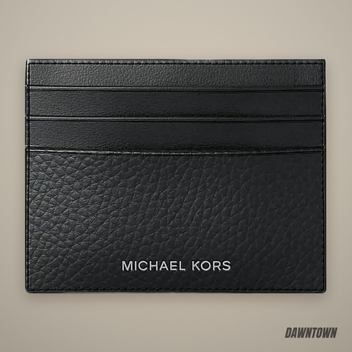 Michael Kors Cooper Pebbled Leather Card Case Black