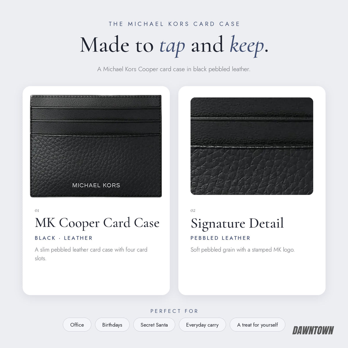 What's inside — Michael Kors Cooper Pebbled Leather Card Case Black