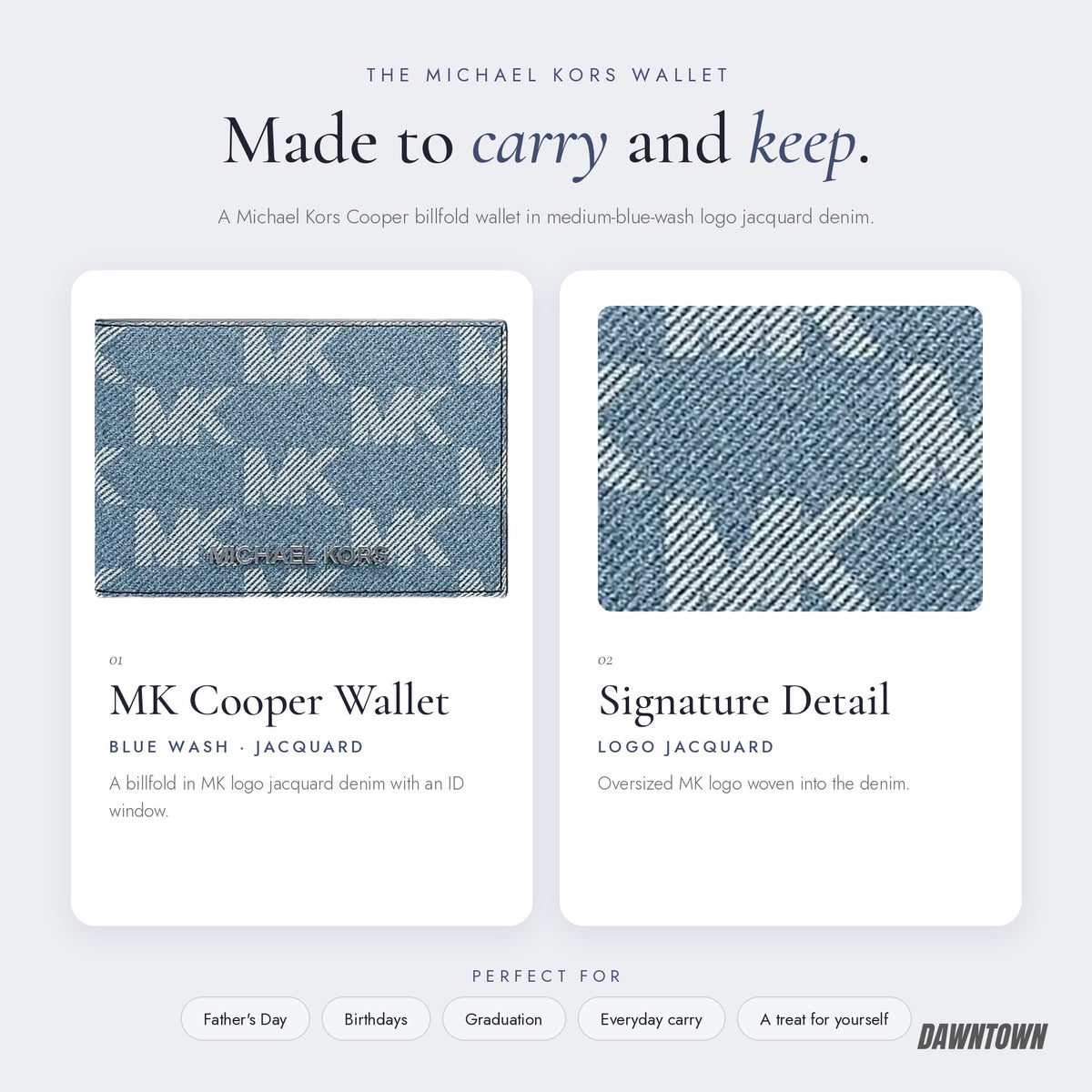 What's inside — Michael Kors Cooper Medium Logo Jacquard Denim Wallet Medium Blue Wash