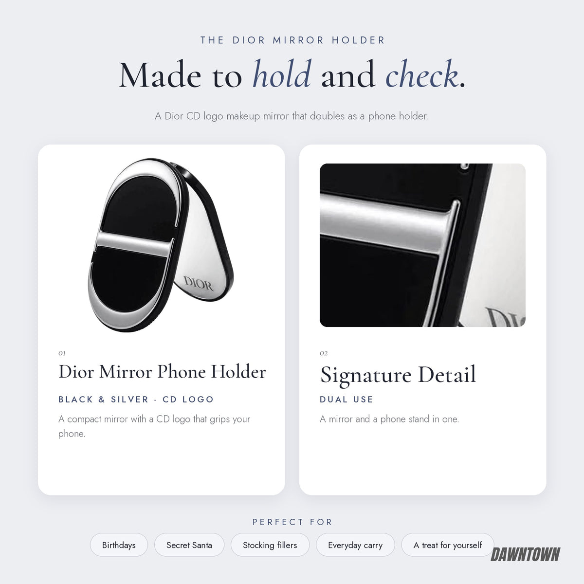 What's inside — Dior CD Logo Makeup Mirror Phone Holder