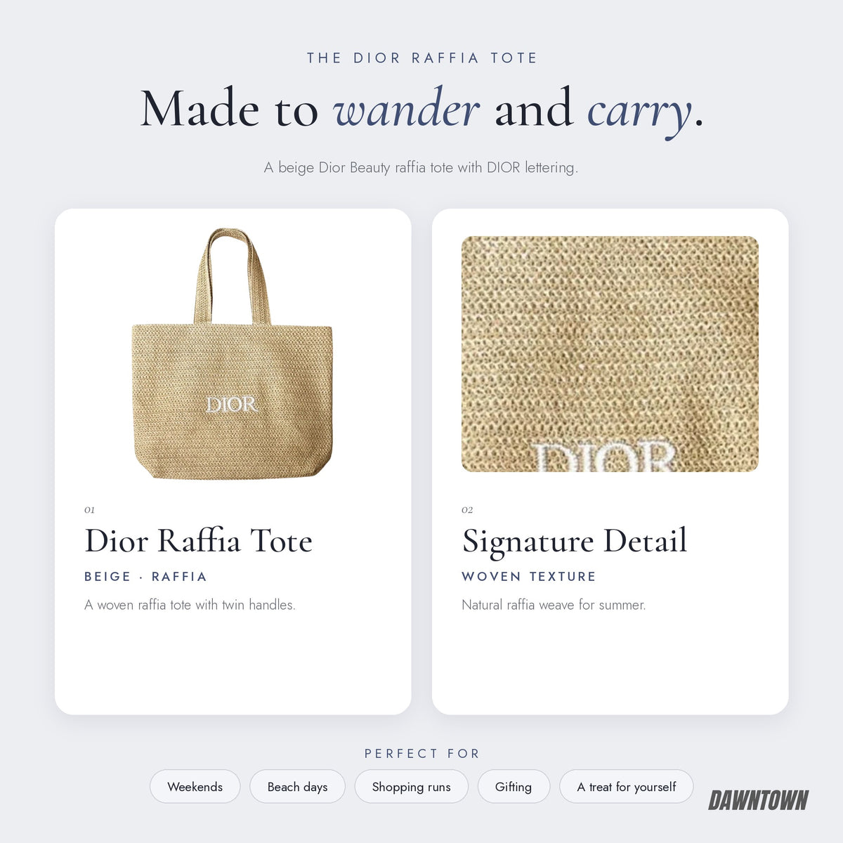 What's inside — Dior Beauty Raffia Tote Bag Beige