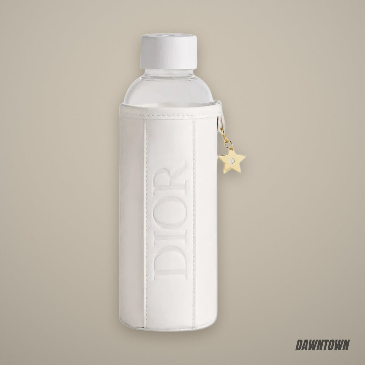 Dior Water Bottle With Sleeve And Gold Star Charm