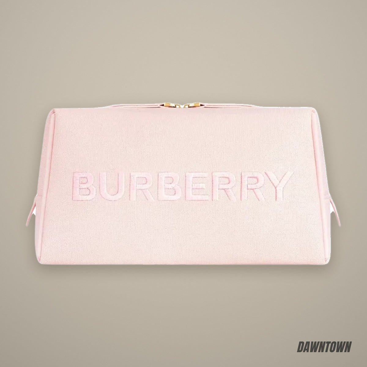 Burberry Embossed Logo Canvas Pouch - Pink