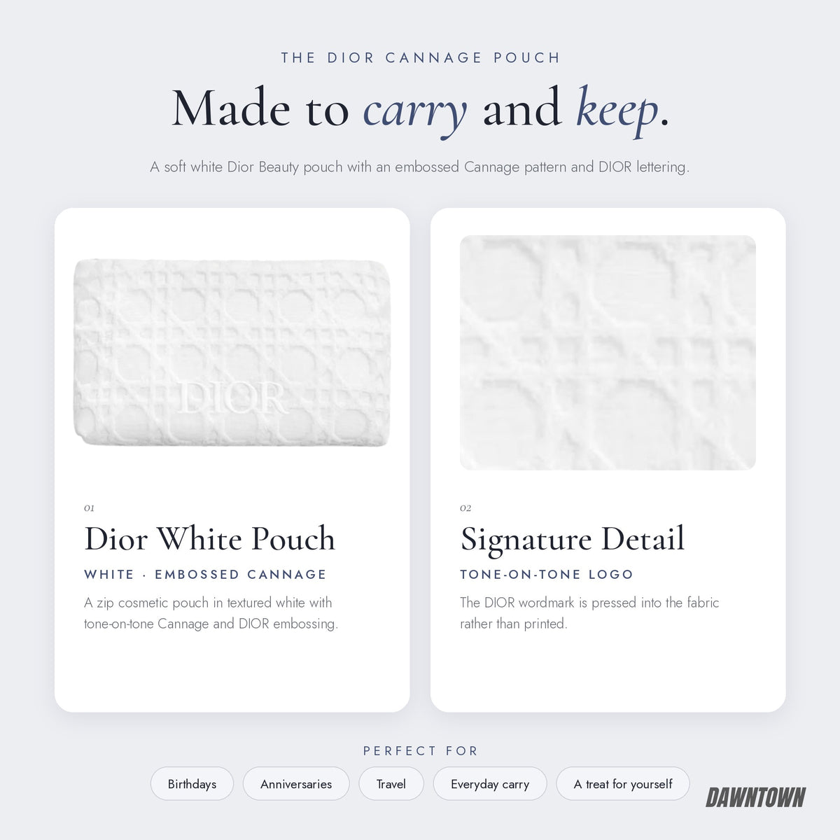 What's inside — Dior Beauty White Cannage Cosmetic Pouch