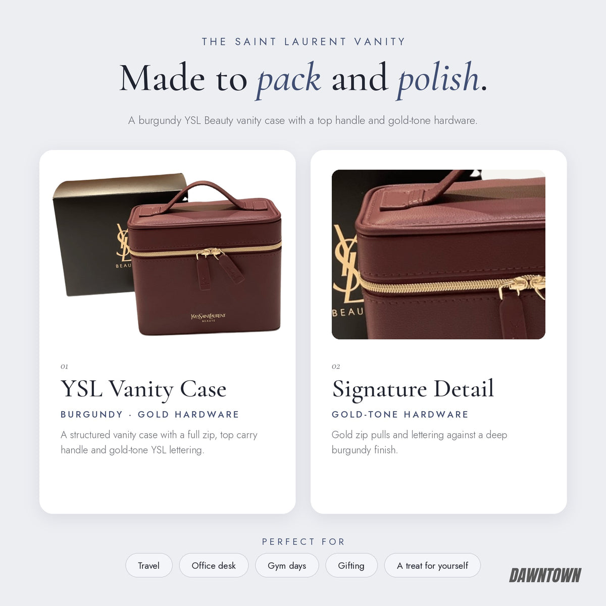 What's inside — YSL Yves Saint Laurent Beauty Leather Vanity Case With Gold Hardware