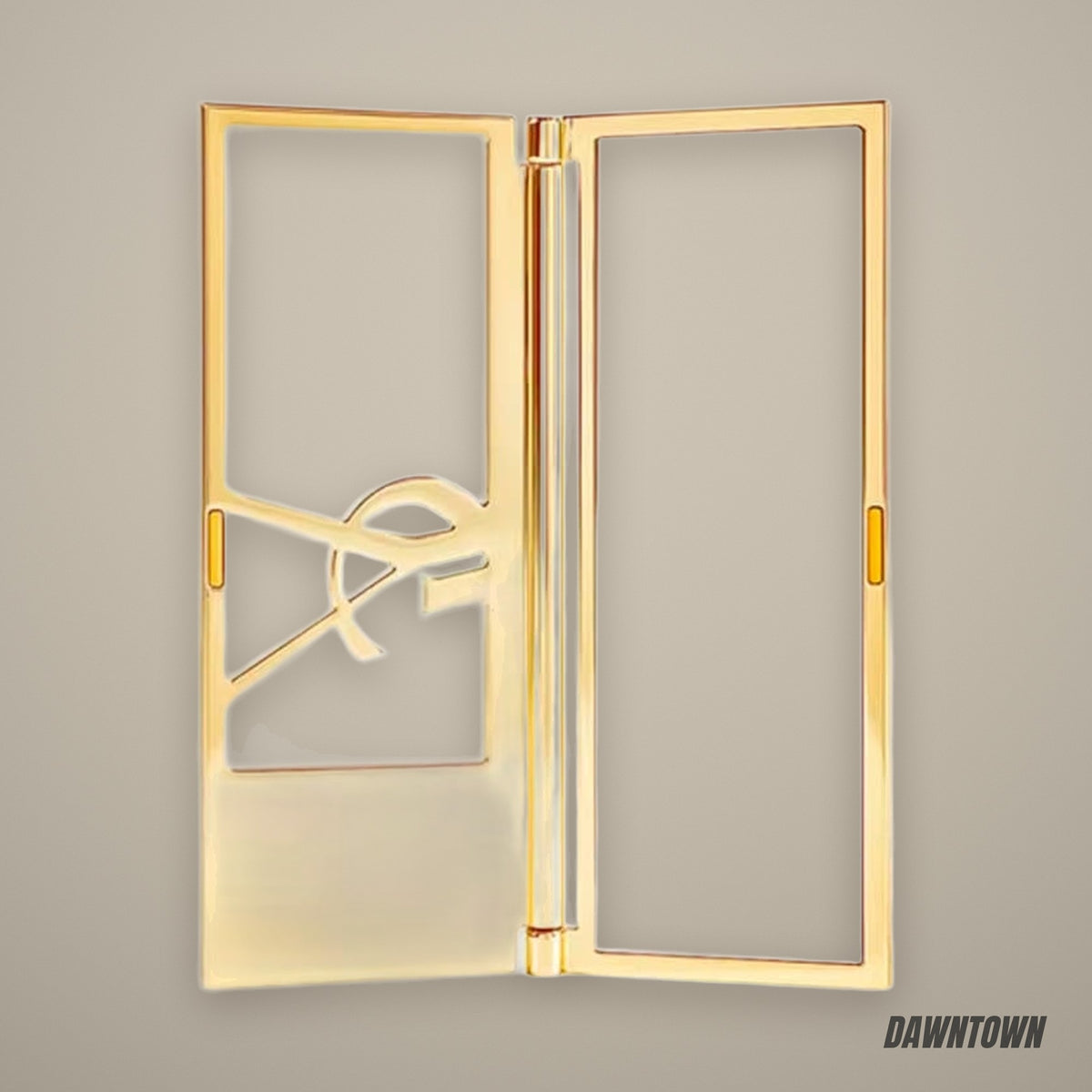 YSL Saint Laurent Haute Couture Gold Portable Makeup Mirror, Makeup Tool Folding Mirror