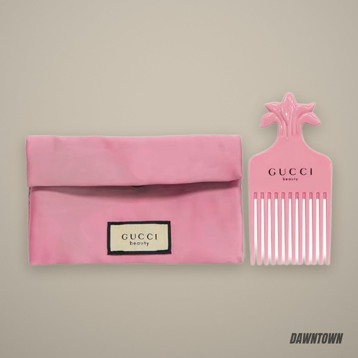 Gucci Gardenia Comb + Pink Floral Makeup Bag - Portable