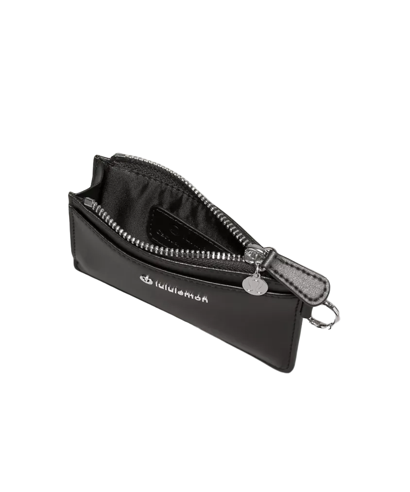 Lululemon Leather Alternative Card Case Black/Silver