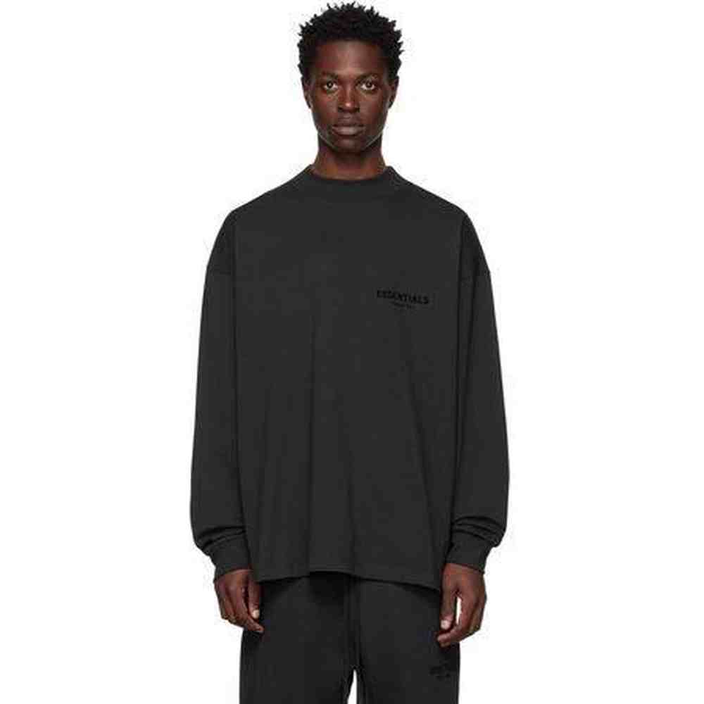 Essentials Long Sleeve T-Shirt "Off Black" - Dawntown