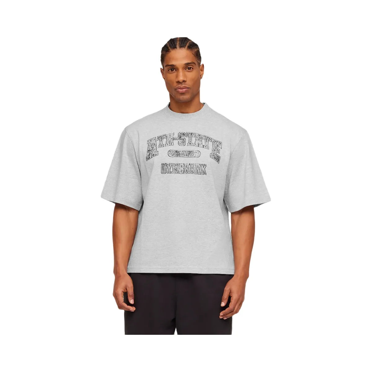 Gymshark Ath-State Graphic T-Shirt "Light Grey Core Marl"