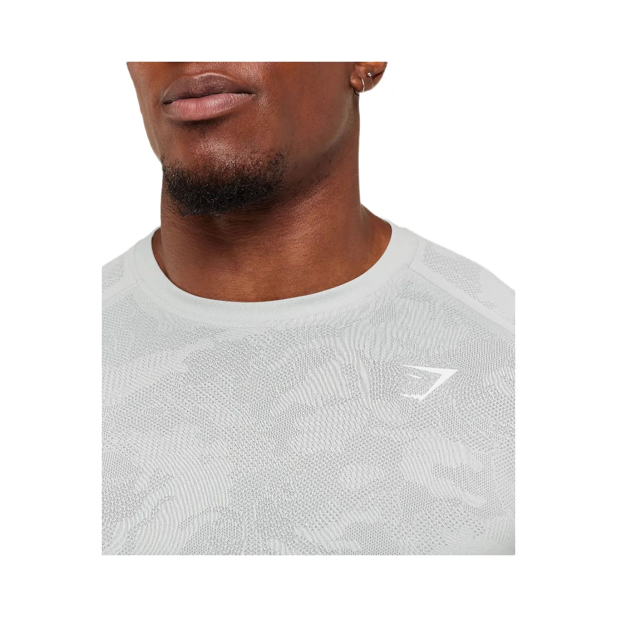 Gymshark Geo Seamless Long Sleeve T-Shirt "Light Grey Smokey Grey"