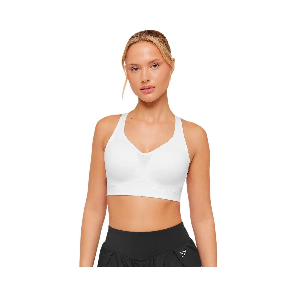 Gymshark High Support V-Neck Sports Bra "GS White"