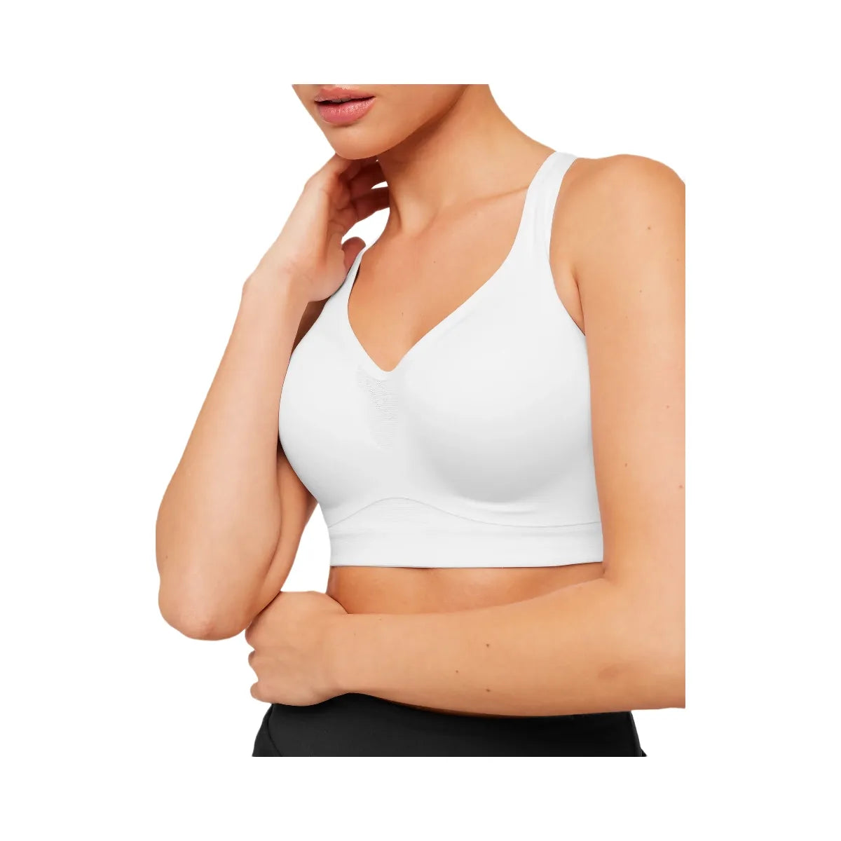 Gymshark High Support V-Neck Sports Bra "GS White"