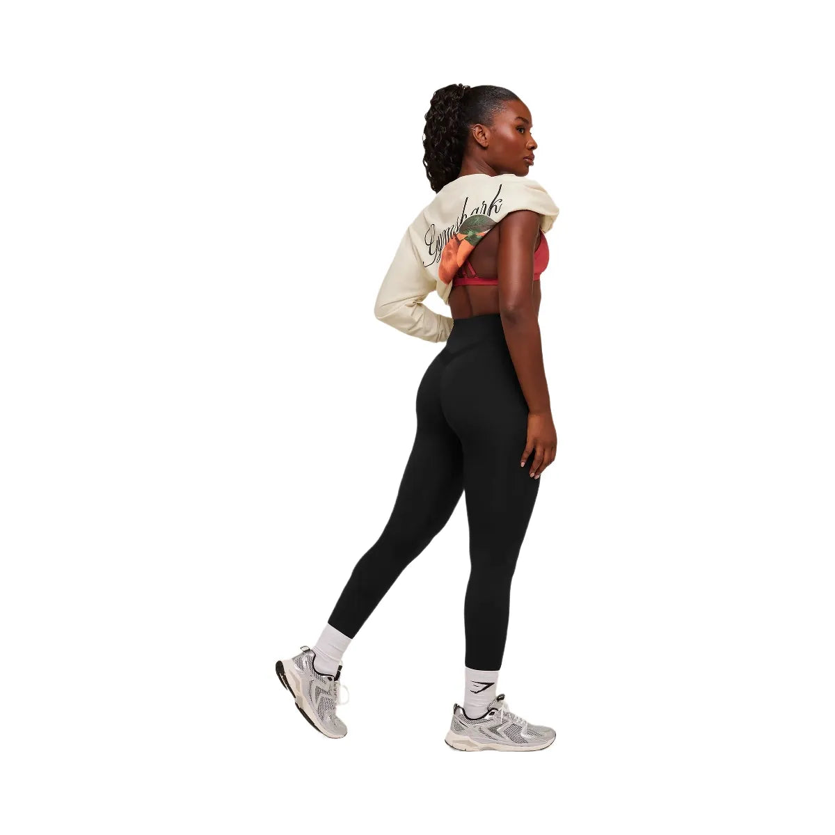 Gymshark Juicy Peach Long Sleeve T-Shirt "Oat White"