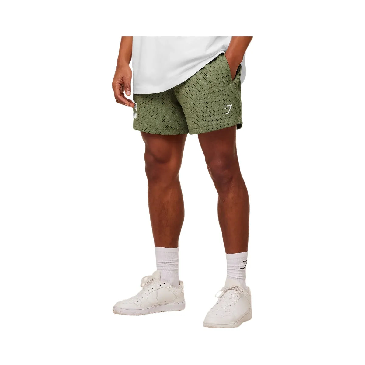 Gymshark Lifting Mesh 5" Shorts "GS Grounded Green"