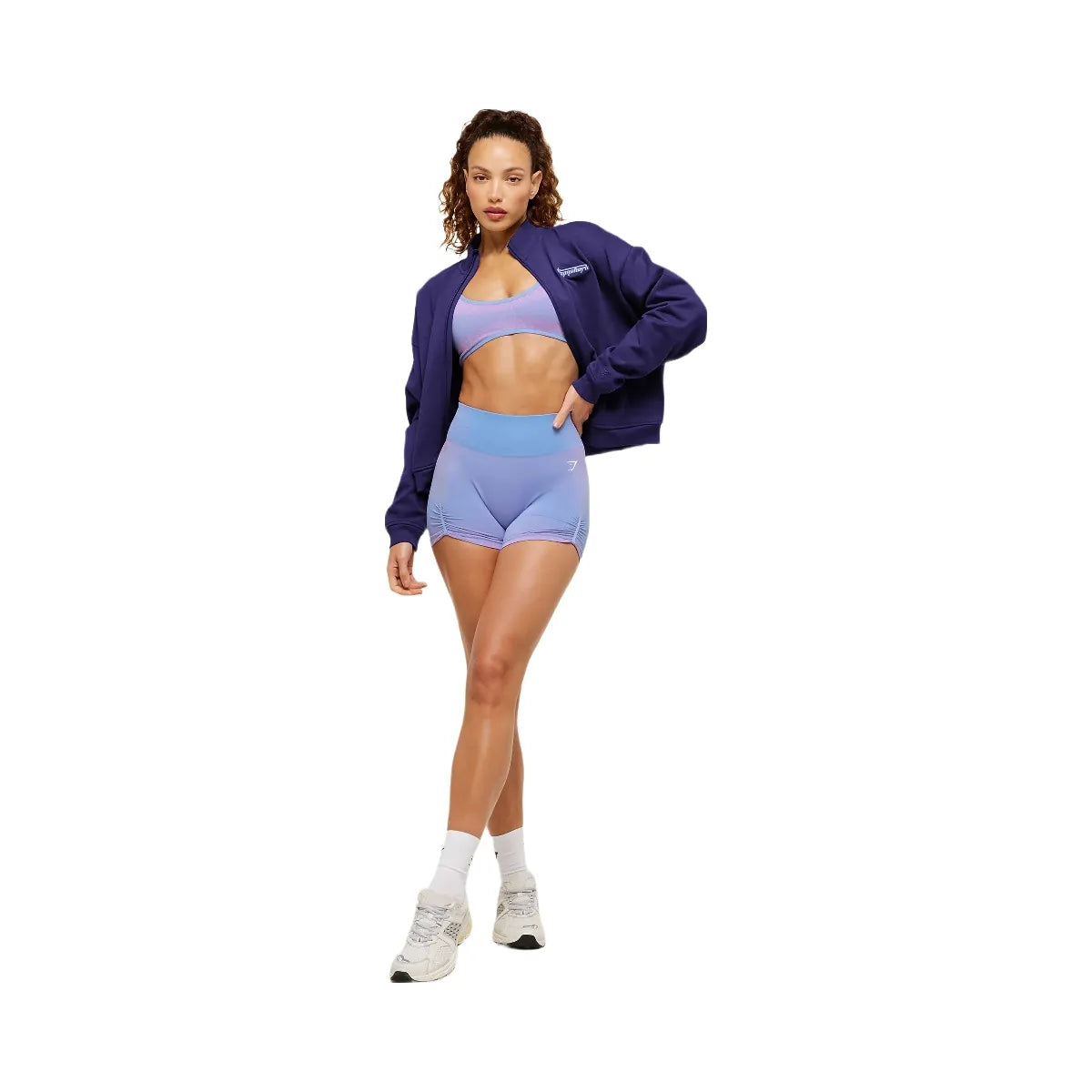Gymshark Script Embroidery Full Zip Jacket "Indigo Purple"