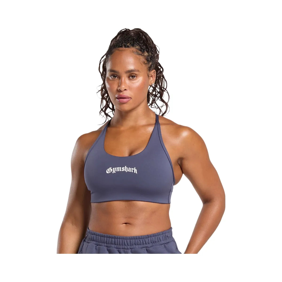 Gymshark Strength Department Graphic Sports Bra "Weighted Purple"