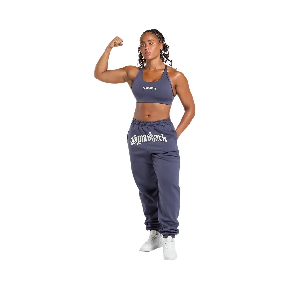 Gymshark Strength Department Graphic Sports Bra "Weighted Purple"
