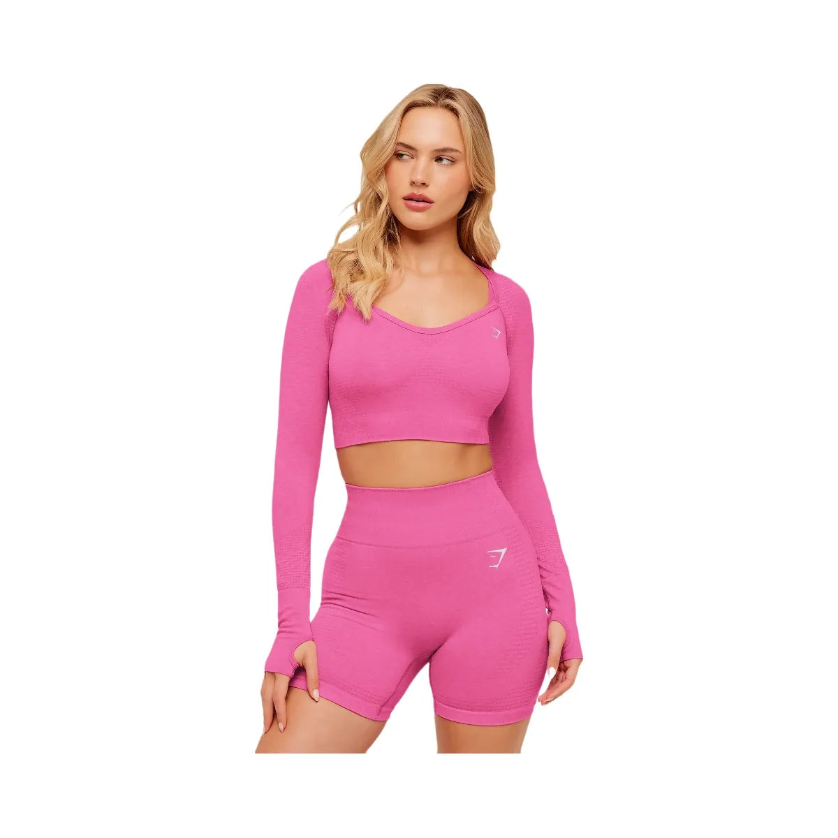 Gymshark Vital Sweetheart Neck Crop Top "Super-Set Pink Marl"