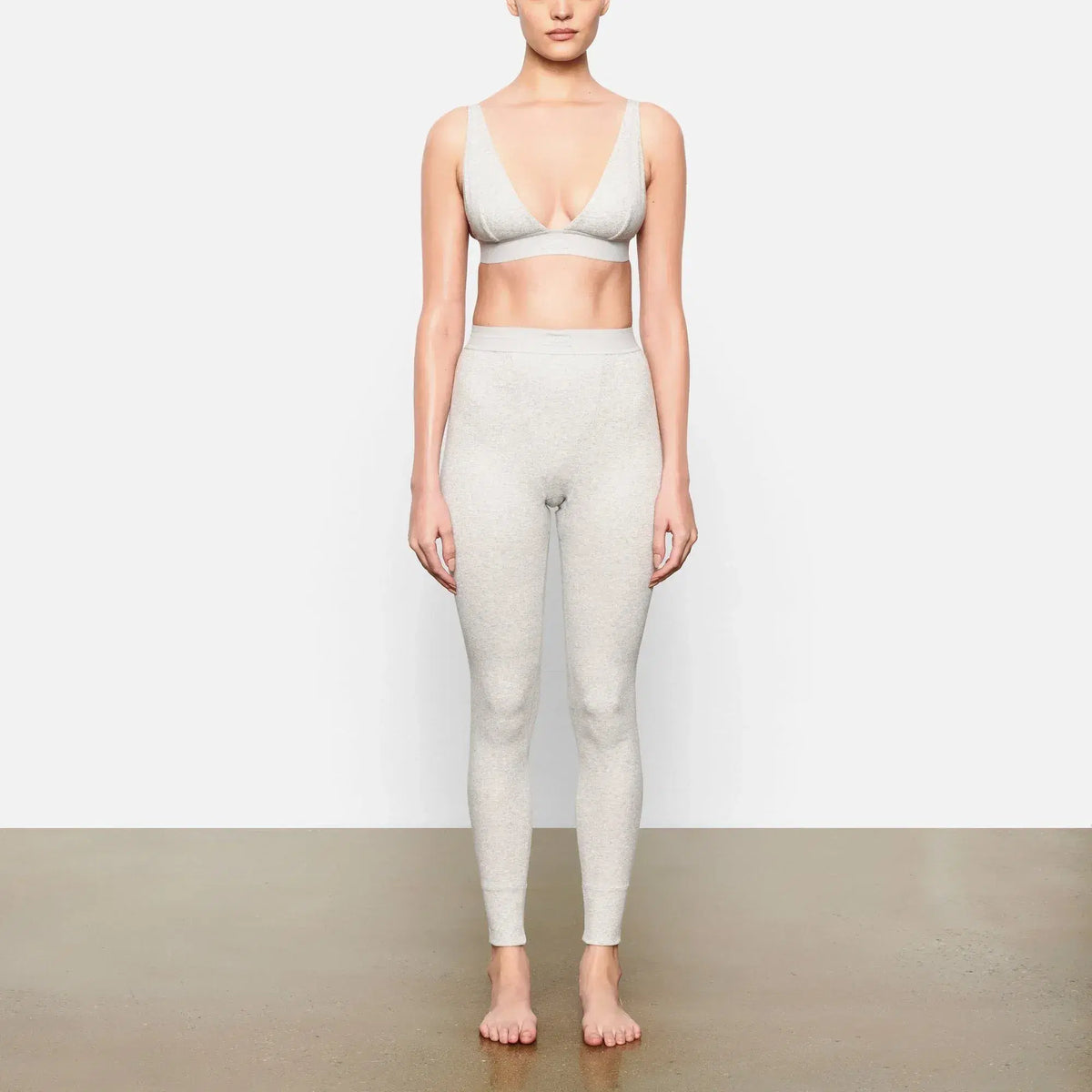 Skims Cotton Rib Legging Light Heather Grey