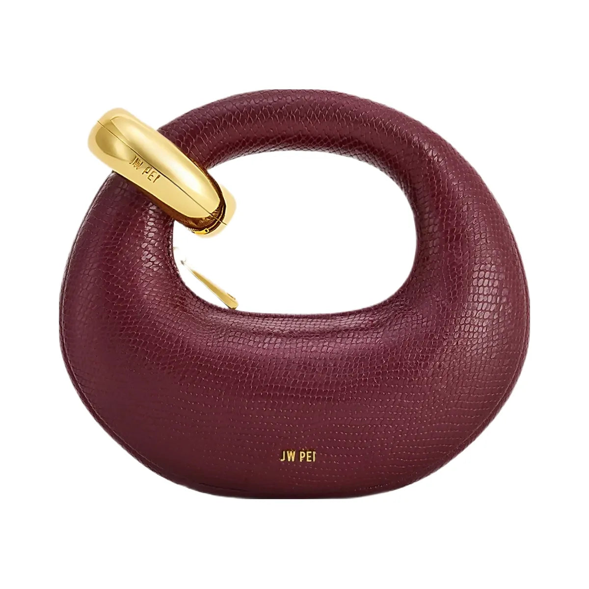 JW PEI Abacus Faux Snake Effect Mini Top Handle Bag Burgundy