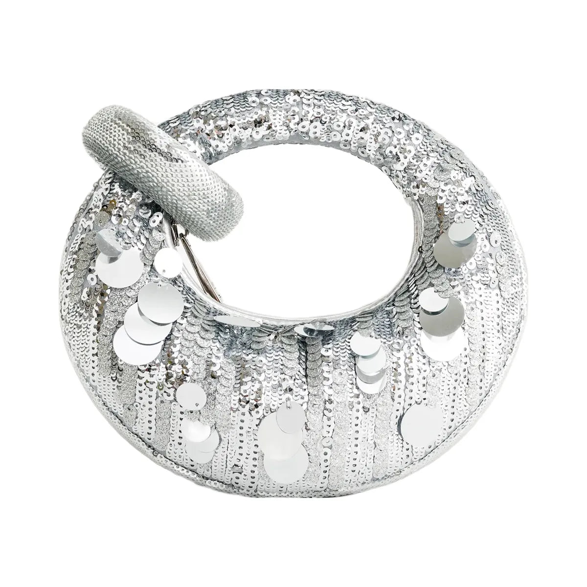 JW PEI Abacus Metallic Sequin Mini Top Handle Bag Silver