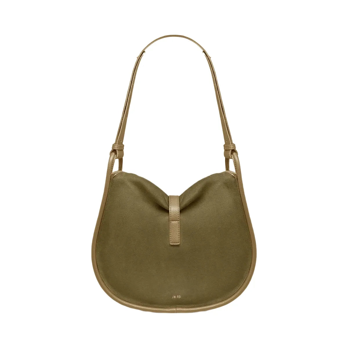 JW PEI Arla Small Faux Suede Hobo Bag Olive Green