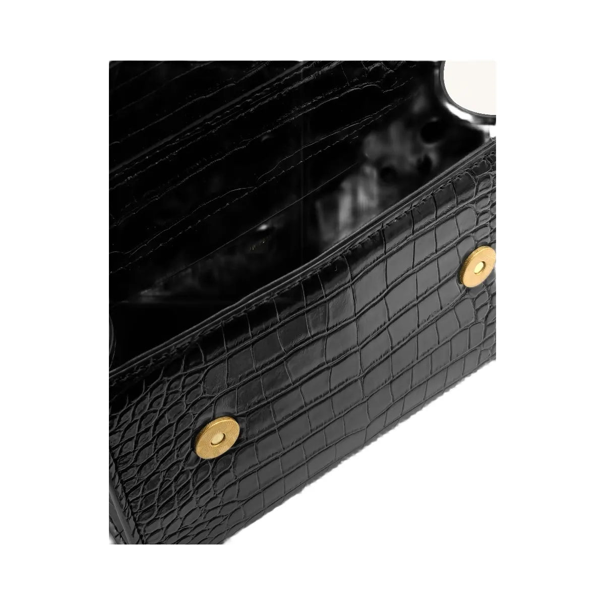 JW PEI Astrid Calla Lily Metal Handle Top Handle Bag Black Croc
