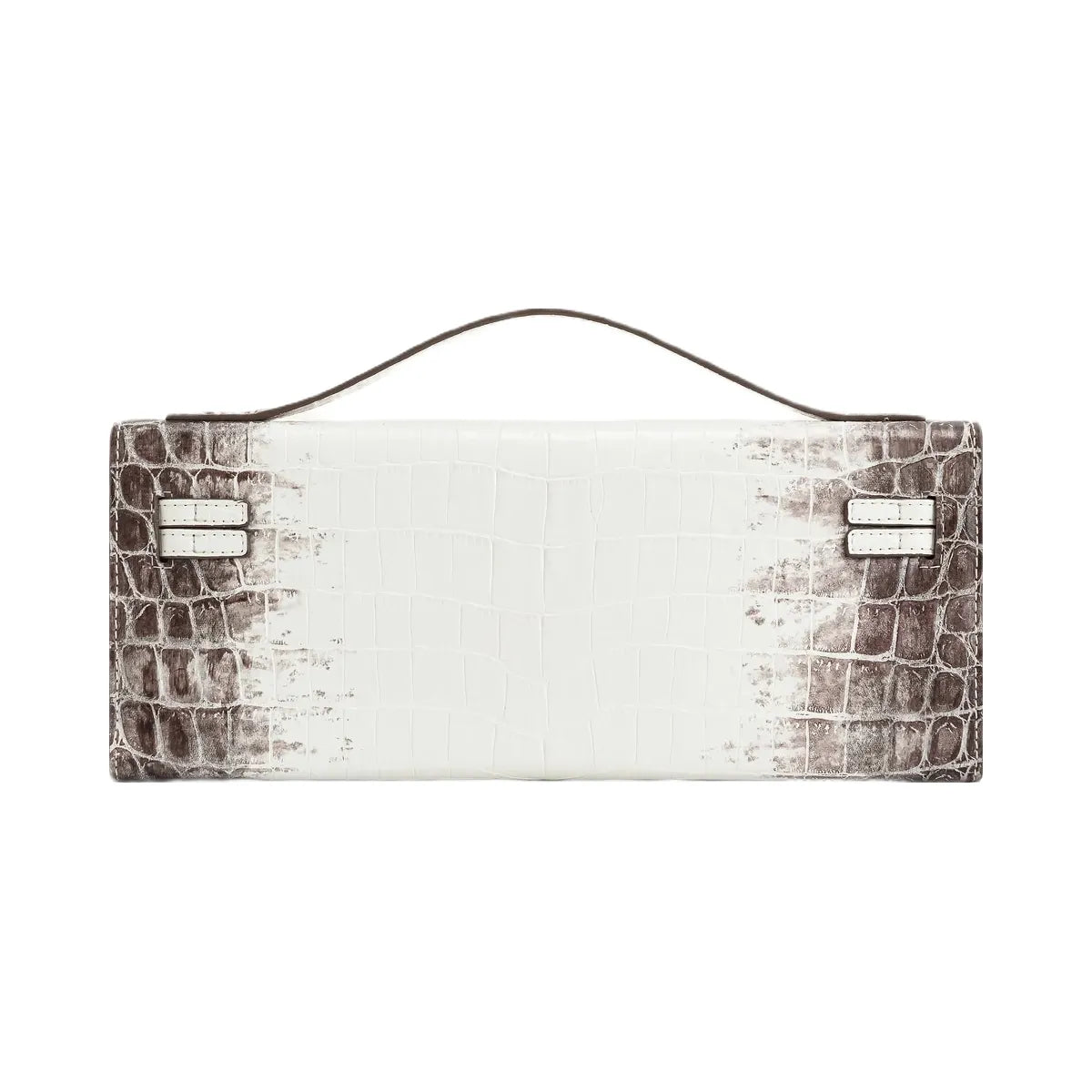 JW PEI Bria Structured Top Handle Bag White Croc