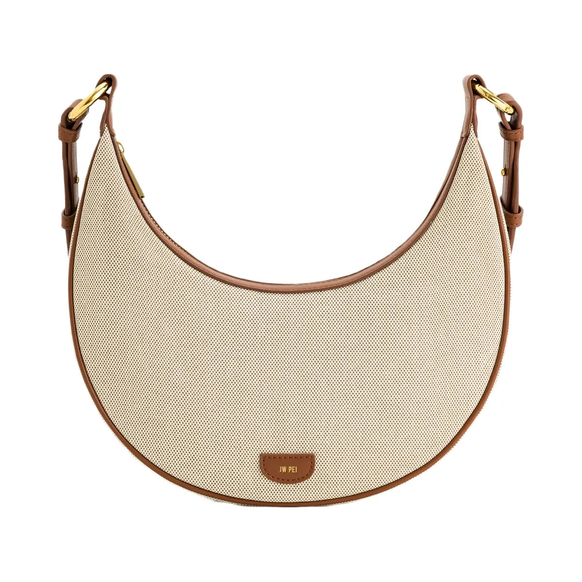 JW PEI Carly Canvas Saddle Bag Beige