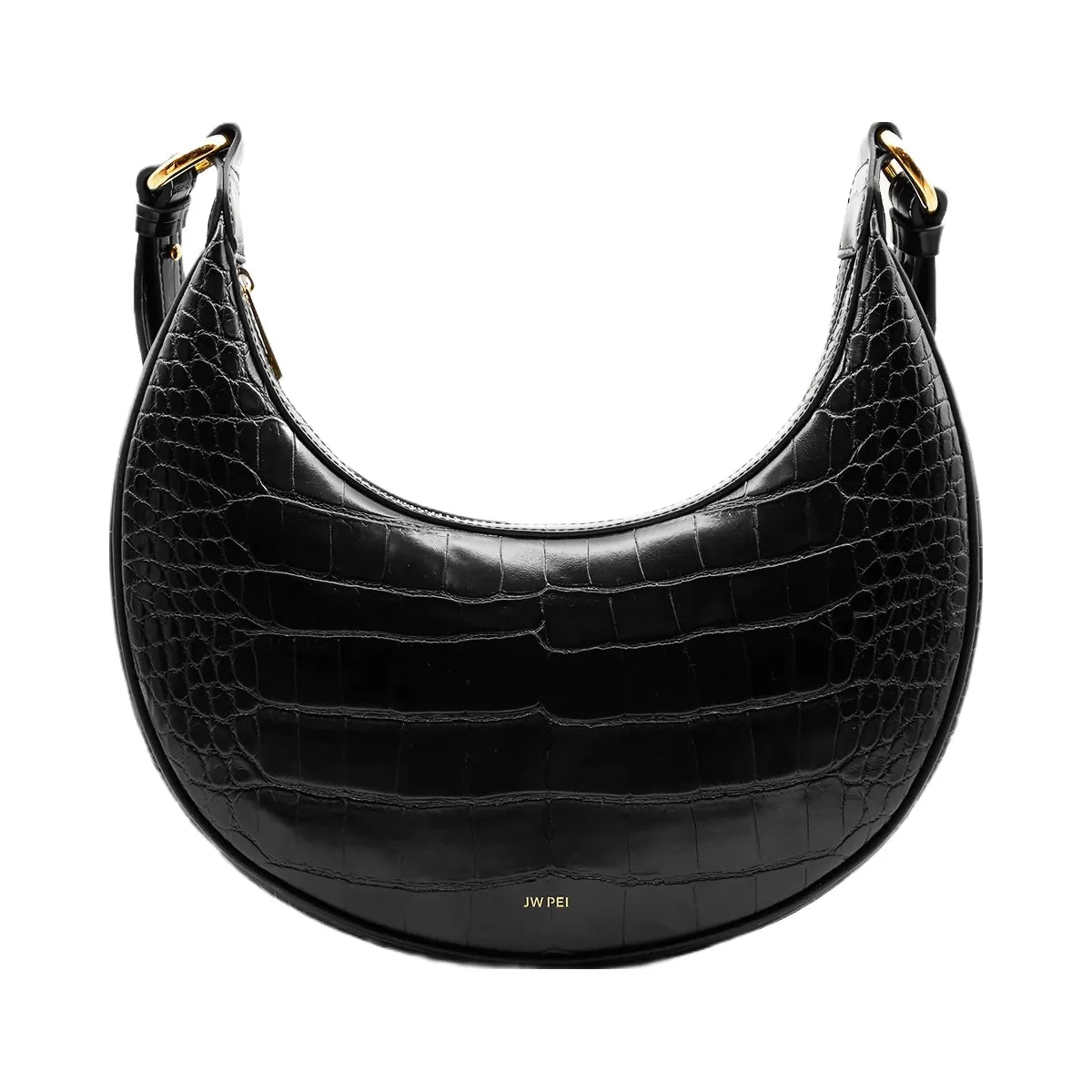 JW PEI Carly Saddle Bag Black Croc