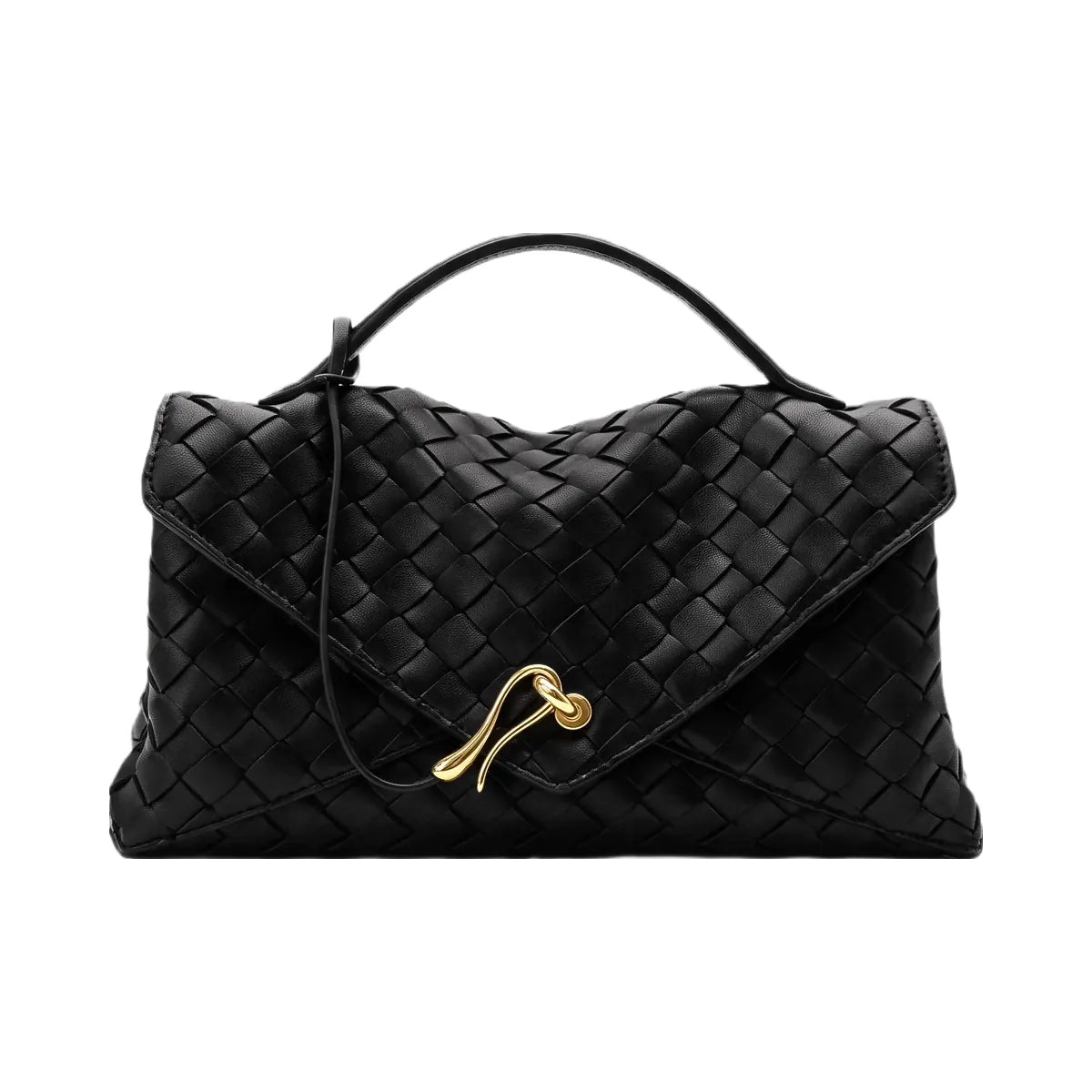 JW PEI Celeste Woven Envelope Bag Black