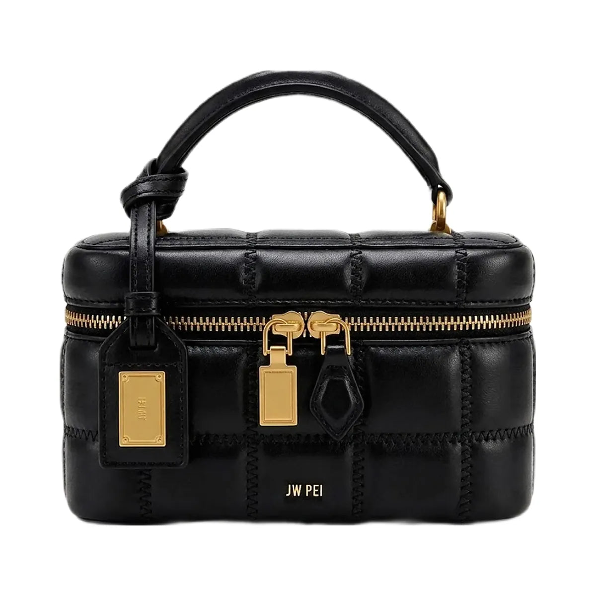 JW PEI Cleo Box Shape Top Handle Bag Black
