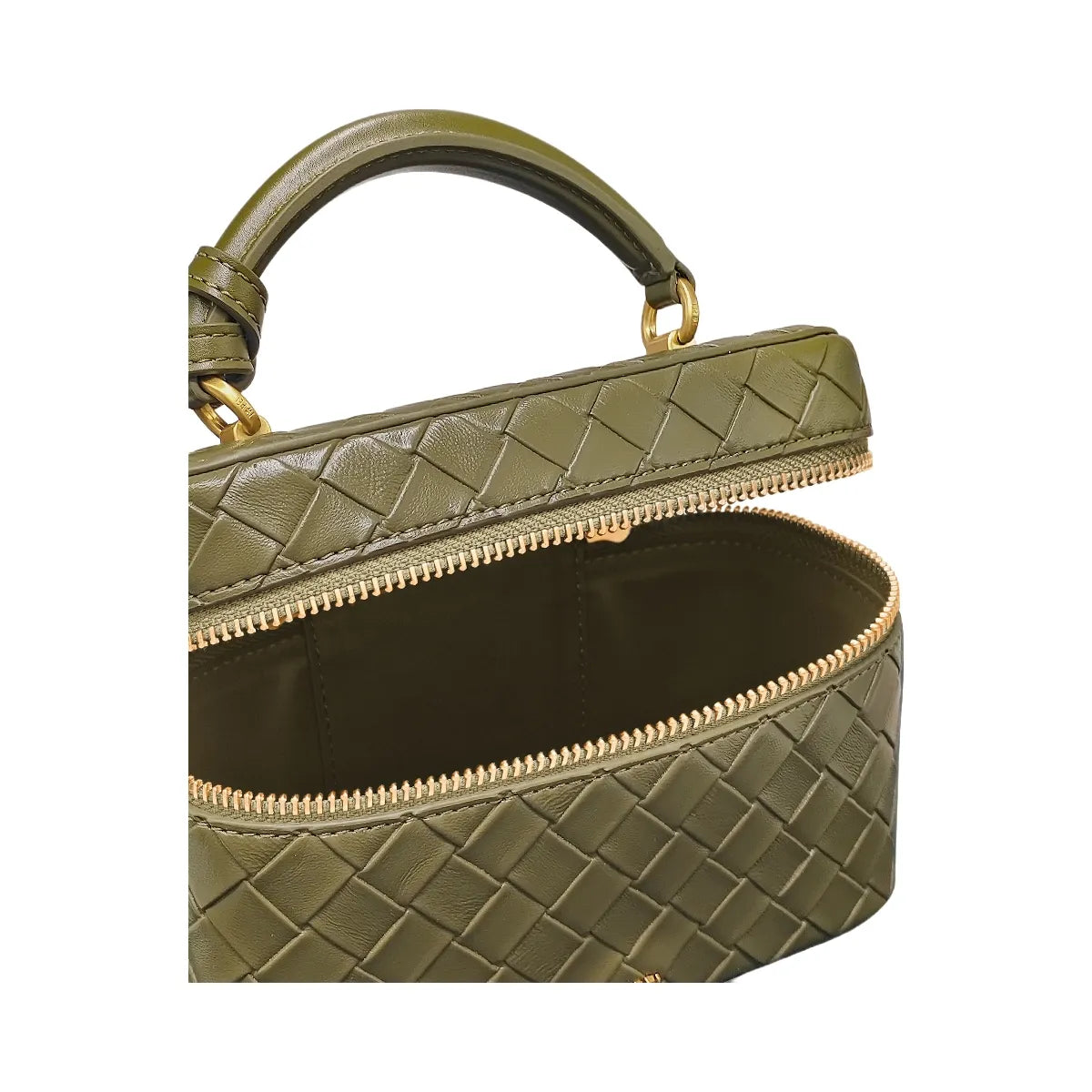 JW PEI Cleo Woven Texture Box Shape Top Handle Bag Olive Green