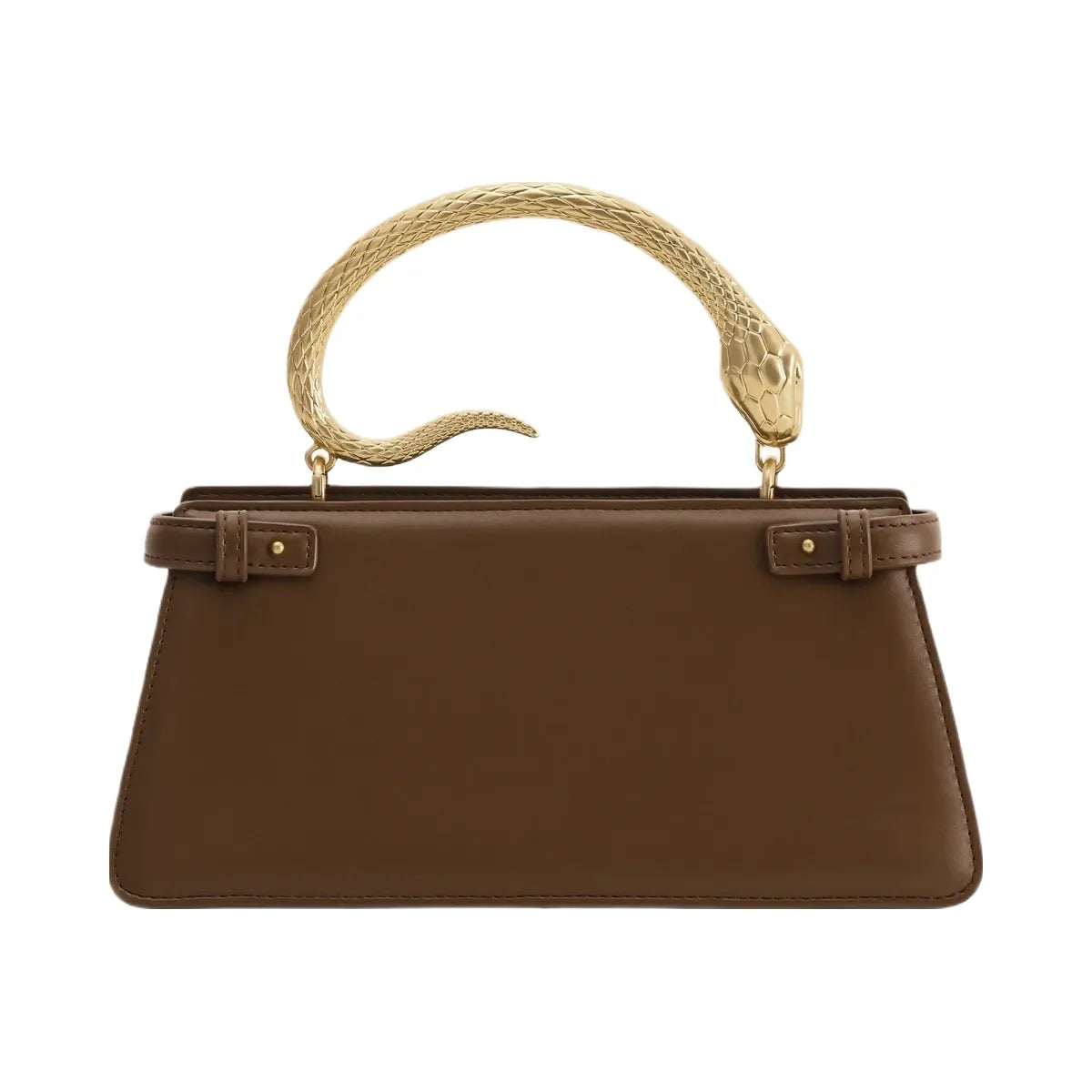 JW PEI Elena Snake Handle Top Handle Bag Dark Brown